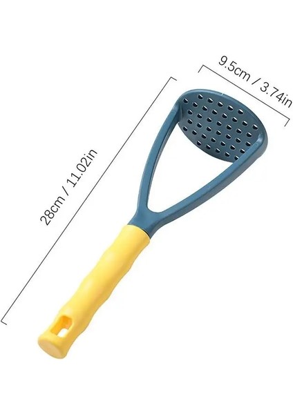 Sarı Mavi Patates Püresi Ezici Yeniden Kullanılabilir Gıda Ezici Ergonomik Saplı Sıkılmış Patates Ezici Meyve ve Sebze Aracı Mutfak Gadget'ı (Yurt Dışından)