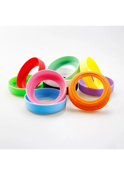 Turuncu (9cm) 16 Renk 9.0cm Dişli Silikon Bardak Alt Koruyucu Kapak Coaster Kol Su Bardağı Kapağı 90MM Termos Bardak Alt Tutucu (Yurt Dışından) indirimleri