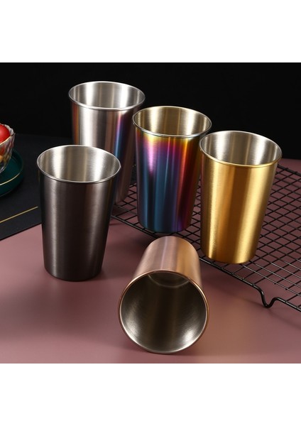 Büyük Bej 230-500ML 230/350/500ML Paslanmaz Çelik Bira Bardakları Ev Ofis Metal Su Içecekleri Kahve Tumbler Çay Süt Kupaları Mutfak Drinkware (Yurt Dışından) fırsatları