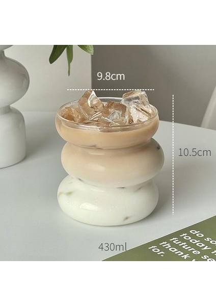430ML A Gösterildiği Gibi Yaratıcı Kahve Kupa Isıya Dayanıklı Cam Su Bardakları Süt Suyu Büyük Handrip Içme Bardakları Kokteyl Bardağı Kupalar Kahve Fincanları (Yurt Dışından)