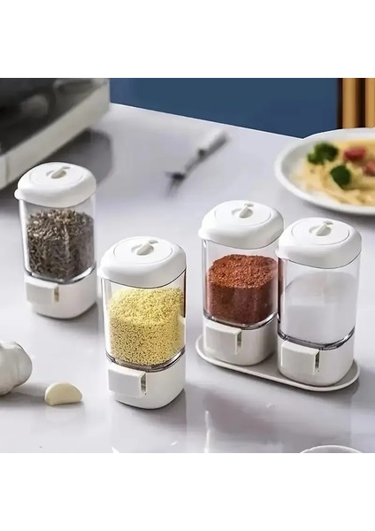 Beyaz 1 Adet Pres Tipi Kantitatif Tuz Şişesi, Ölçme Baharat Şişesi, Tuz Dağıtıcı, Tuz Kontrol Tankı, Mutfak Barbekü Seasoni (Yurt Dışından)