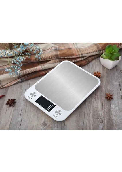 Beyaz 5kg Mutfak Terazisi 15KG/1G Tartı Gıda Kahve Dengesi Akıllı Elektronik Dijital Terazi Pişirme ve Pişirme Için Paslanmaz Çelik Tasarım (Yurt Dışından)