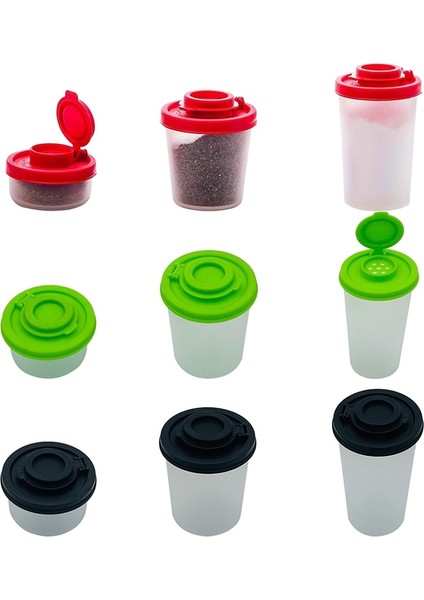 Siyah-S Plastik Seyahat Baharat Kavanoz Biberlikler Nem Geçirmez Mini Tuzluk Gitmek Kamp Piknik Açık Havada Mutfak Öğle Yemeği Kutuları (Yurt Dışından)