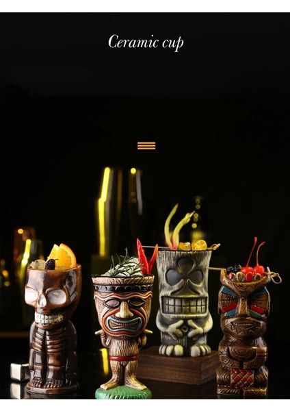 Hindistan Cevizi 400ML 250-570ML Tiki Kupalar Seramik Hawaii Luau Parti Kupaları Drinkware, Sevimli Egzotik Kokteyl Bardakları, Tiki Bar (Yurt Dışından) indirimleri
