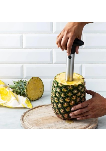 Siyah Inanılmaz Paslanmaz Çelik Ananas Kesici Ananas Oyacağı Dilimleme Aracı Ananas Oyacağı ve Dilimleme Aracı Uygun Meyve Kesici (Yurt Dışından) modelleri