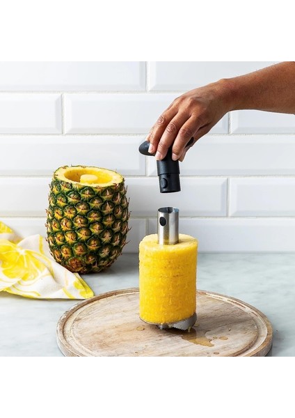 Siyah Inanılmaz Paslanmaz Çelik Ananas Kesici Ananas Oyacağı Dilimleme Aracı Ananas Oyacağı ve Dilimleme Aracı Uygun Meyve Kesici (Yurt Dışından) fırsatları