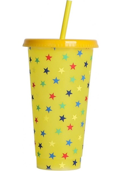Yeşil 710 ml Samanlı ve Kapaklı Bardak Su Şişesi Bpa Ücretsiz Buzlu Seyahat Kupa Yeniden Kullanılabilir Renk Değiştiren Su Bardakları Partiler Doğum Günü (Yurt Dışından) indirimleri