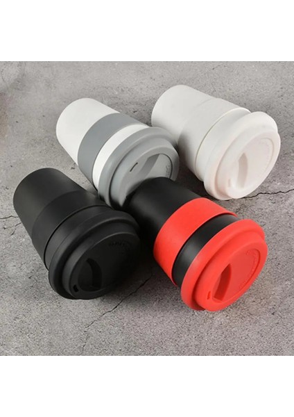 Gri Iyi Su Kupa Pratik Kahve Fincanı Uzun Ömürlü Kompakt Kaymaz Kahve Kupa Silikon Koruyucu Kılıf ile (Yurt Dışından)