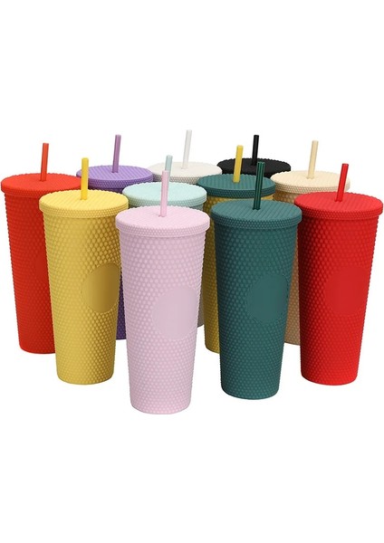 Stil 11 Amerikan Durian Fincan Renkli Çift Katmanlı Saman Plastik Bardak Açık 24 Oz Büyük Kapasiteli Kademeli Değişim Açık Taşınabilir El (Yurt Dışından) indirimleri