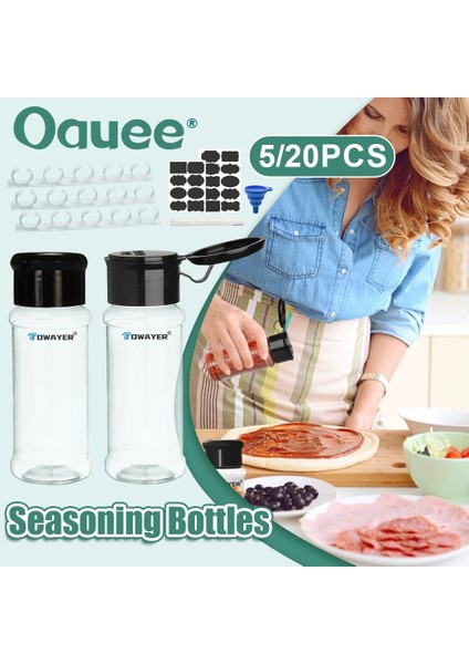 Set 1 100 ml Baharat Şişeleri Plastik Saklama Baharat Kavanoz Şeffaf Tuz Baharat Çalkalayıcı Kavanozları ve Etiket Barbekü Çeşni Mutfak Gadget Araçları (Yurt Dışından)