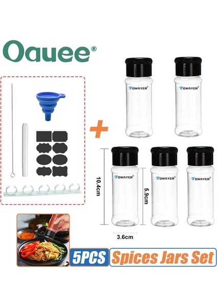 Set 1 100 ml Baharat Şişeleri Plastik Saklama Baharat Kavanoz Şeffaf Tuz Baharat Çalkalayıcı Kavanozları ve Etiket Barbekü Çeşni Mutfak Gadget Araçları (Yurt Dışından) fiyatları