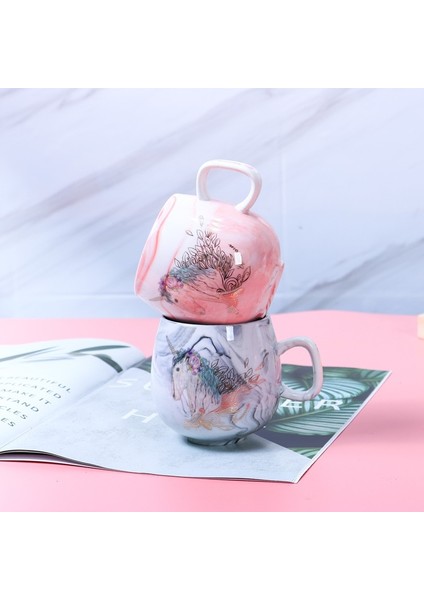 U0221PEMBE Flamingo Kahve Kupaları Seramik Kupa Seyahat Fincan Sevimli Kedi Ayağı Ins 72*85MM 350 ml (Yurt Dışından) indirimleri