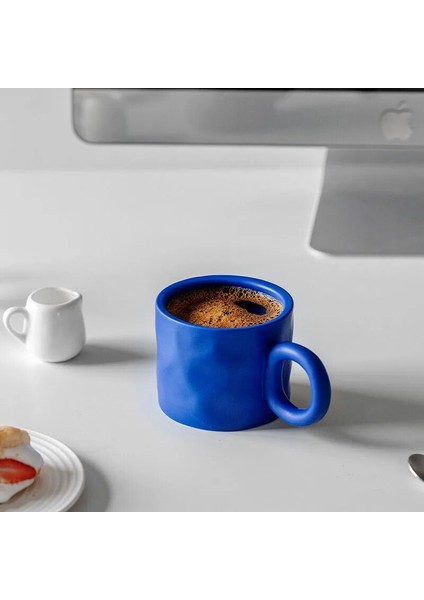Beyaz 400ML 400ML Seramik Kupa Halkası Saplı Kahve Süt Modern Baskı Porselen Kupa El Yapımı Seramik Sıcak Çikolata Fincan Çift Grip Bardak (Yurt Dışından)