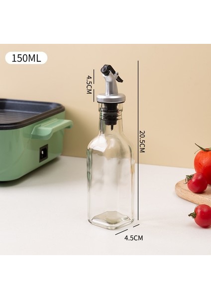 150 ml Cam Kare Baharat Şişesi Yağdanlık Sızdırmaz Mutfak Yağı Şişesi Yağ Can Susam Yağı Soya Sosu Sirke Pot Baharat Şişesi (Yurt Dışından)