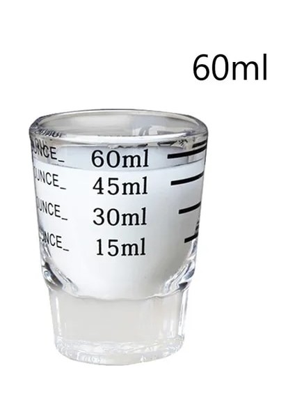 60ML1 Ölçekli Cam Küçük Ölçüm Bardak Kokteyl Ons Yuvarlak Espresso Bar Tiryakisi Süt Çay Aracı Mutfak Ölçüm Ev (Yurt Dışından)