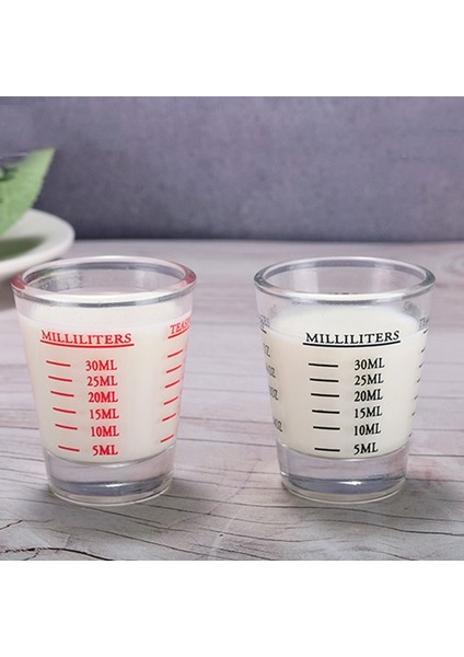60ML1 Ölçekli Cam Küçük Ölçüm Bardak Kokteyl Ons Yuvarlak Espresso Bar Tiryakisi Süt Çay Aracı Mutfak Ölçüm Ev (Yurt Dışından)