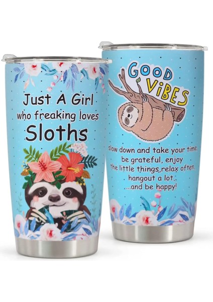 Erkekler Kadınlar Için Stil 9 Karikatür Tembellik Fincan Doğum Günü Hediyeleri, 20 Oz Paslanmaz Çelik Tumbler Kapaklı Bardak, Yalıtımlı Seyahat Kahve Kapaklı Kupa (Yurt Dışından) indirimleri