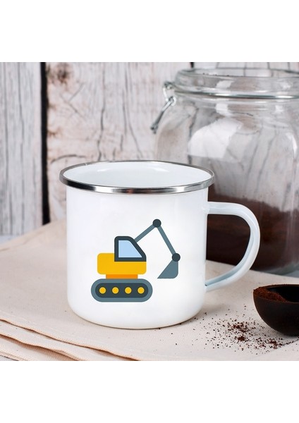 XH042-A015 360 ml Karikatür Araba Baskı Emaye Kahve Çay Kupaları Itfaiye Kamyonu Bardak Ev Partisi Içecek Suyu Bardak Kardeş Ev Su Kupa Drinkware (Yurt Dışından)