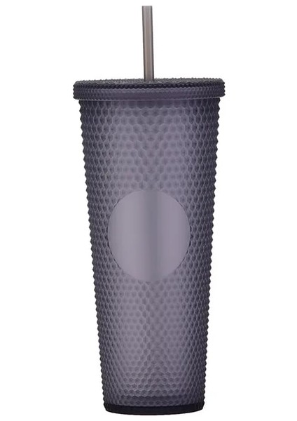 Açık Gri Mat 00 710ML 700ML 24OZ Çivili Bardak Bardak Çift Duvar Plastik Siyah Altın Yağ Kaygan Degrade Pembe Bling Çivili Pipetli Bardak (Yurt Dışından)