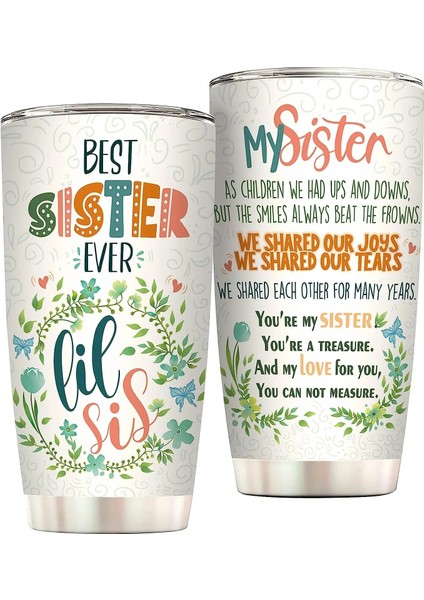 Stil Kardeş Için 7 Hediye - 20OZ Paslanmaz Çelik Bardak Doğum Günü Yılbaşı Hediyeleri Kapaklı Bardak Çift Duvar Vakum Yalıtımlı Bardak (Yurt Dışından)