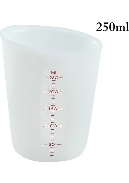 Beyaz 500ML 250/500ML Silikon Ölçüm Kabı Bar Yapışmaz Esnek Karıştırma Kabı Dökme Fincan Yeniden Kullanılabilir Mutfak Ölçme Aracı (Yurt Dışından)