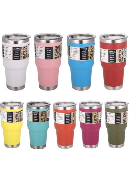 20OZ Siyah 3 Logo Paslanmaz Çelik Bardak Çift Duvar Su Termal Termos Kahve Kupa Yetys Şişeler Termoslar 30OZ 20OZ Bardak Su Şişesi (Yurt Dışından)