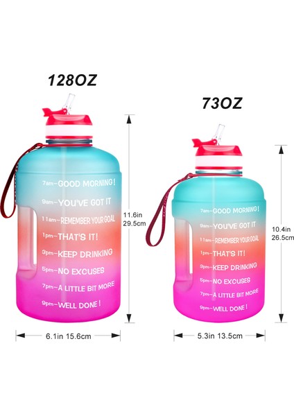 Şeffaf Şişe 2.2l 73OZ Quifit 3.78L 2.2l 128/73OZ Pipetli ve Zaman Işaretleyicili Spor Su Şişesi-Bpa Içermeyen Motivasyon Spor Salonu Su Sürahisi Dış Mekan Için Taşınabilir (Yurt Dışından) fiyatları