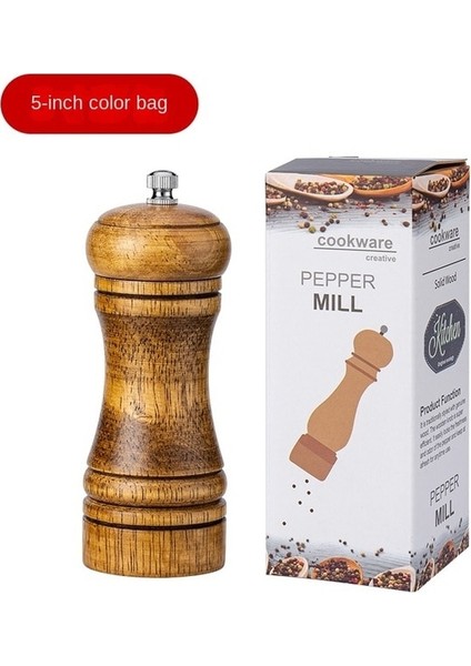 5 Inç Renkli Çanta Manuel Çalıştırma 5 810 Inç Burnisher Biber Meşe Odun Biber Taze Öğütülmüş Biber Sosu Mutfak Taşlama Aletleri Barbekü Araçları (Yurt Dışından)