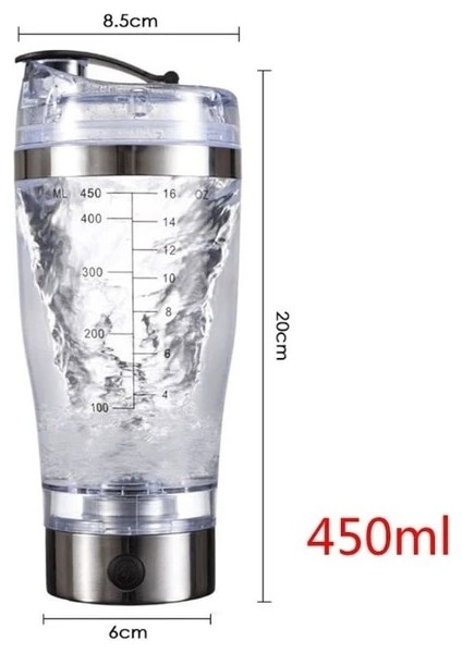 450 Ml-Usb USB Şarj Edilebilir Elektrikli Karıştırma Kupası Taşınabilir Protein Tozu Çalkalayıcı Şişe Mikser Çalkalayıcı Şişe Protein Çalkalayıcı Protein Kupası Çalkalayıcı (Yurt Dışından)