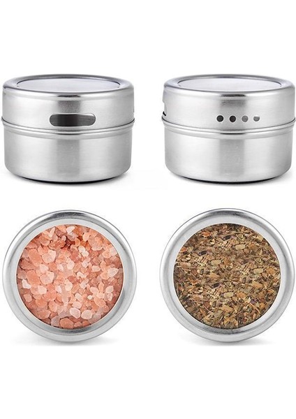 Duvara Monte Raflı Manyetik Baharat Kavanozları Set 304 Paslanmaz Çelik Baharat Tenekeleri Biber Baharat Kapları Araçları Silinebilir Etiket Seti (Yurt Dışından) fiyatları