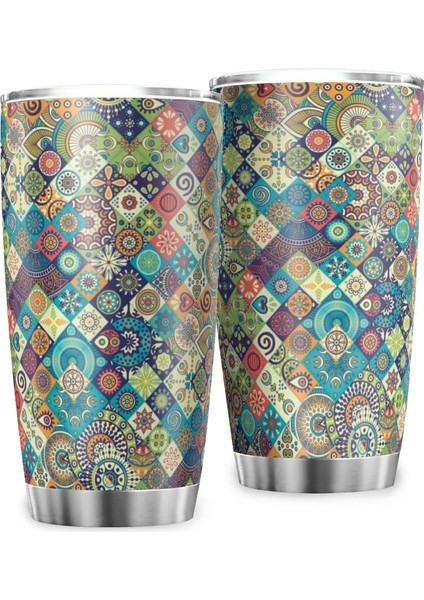 Stil 4 Mandala Çiçek Galaxy Desenli Bardak Kapaklı Paslanmaz Çelik Çift Duvar Seyahat Fincan Vakum Yalıtımlı Termal Kahve Kupa 20 Oz (Yurt Dışından) indirimleri