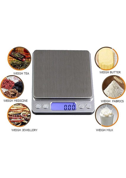 Mutfak Terazisi 2000GX 0.1g Dijital Mutfak Terazisi Mini Cep Paslanmaz Çelik Hassas Takı Elektronik Denge Ağırlığı Altın Gram 3000GX0.1G (Yurt Dışından)