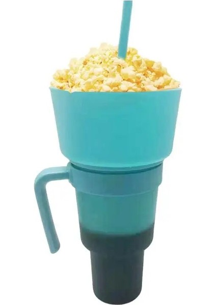 Sarı Çok Fonksiyonlu Renk Değiştiren Stadyum Bardak Sızdırmaz Seyahat Snack Combo Bardak Yetişkinler Için Ev Mutfak Aperatif Pipetli Bardak (Yurt Dışından)