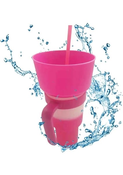 Sarı Çok Fonksiyonlu Renk Değiştiren Stadyum Bardak Sızdırmaz Seyahat Snack Combo Bardak Yetişkinler Için Ev Mutfak Aperatif Pipetli Bardak (Yurt Dışından)