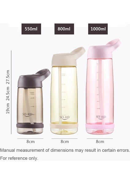 PEMBE-1000ML 550-1000ML Açık Pipetli Su Şişesi Spor Şişeleri Sızdırmaz Çevre Dostu Çocuk Okul Kapaklı Yürüyüş Kamp Plastik Bpa Ücretsiz (Yurt Dışından) fırsatları