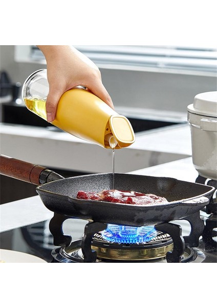 Sarı 500 ml Yağ Şişesi Cam Depolama Yağ Şişesi Tankı Zeytinyağı Dağıtıcı Şişe Otomatik Açılış ve Kapanış Baharat Kabı Mutfak Için (Yurt Dışından)