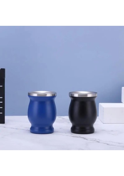 Siyah 230ML 230ML Mate Kupası Bombilla Yerba Mate Kabak Paslanmaz Çelik Çay Kaşıklı Bardak Fırça Isı Yalıtımı Anti Haşlanma Çay Bardağı Bardak (Yurt Dışından)