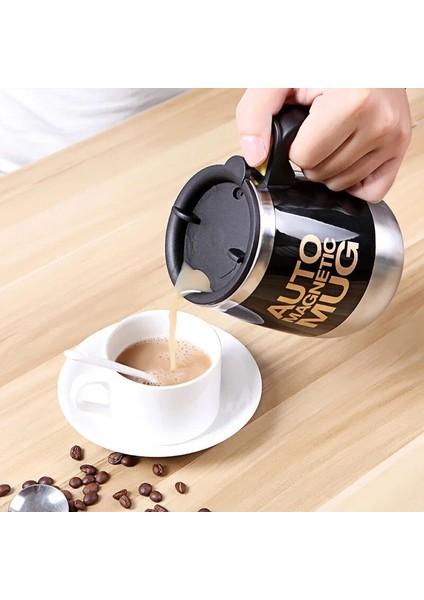 1 Adet Mıknatıs Sarı 400ML 450ML Elektrikli Kendiliğinden Karıştırılan Manyetik Paslanmaz Çelik Kahve Kupa Kahve Süt Karıştırma Fincan Blender Tembel Akıllı Mikser Termal Fincan (Yurt Dışından)