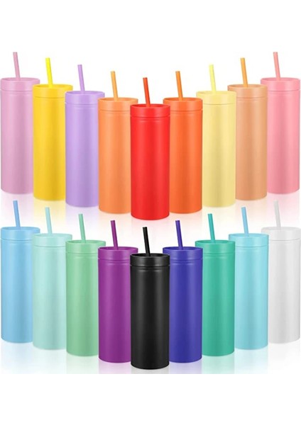 Z4 16OZ 16OZ Akrilik Sıska Bardak Çift Duvar Pastel Renkli Su Şişesi Suyu Yoga Kapaklı Bardak Yeniden Kullanılabilir Bardak Soğuk Sıcak Içecek (Yurt Dışından) fiyatları