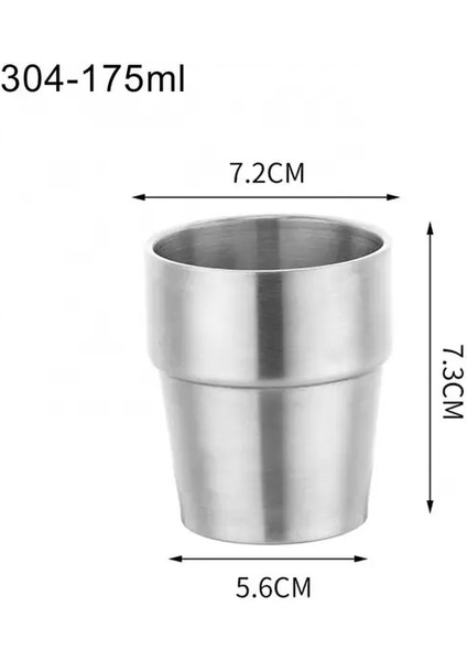 304 175 ml 2 Bira Kupası Çift Duvar Kahve Şarap Bira Paslanmaz Çelik Kupalar Bardak Tumbler Bar Drinkware (Yurt Dışından)