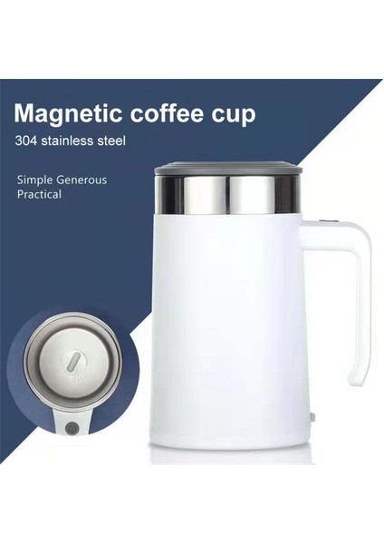 Siyah 450ML 450ML USB Şarj Edilebilir Otomatik Kendini Karıştıran Manyetik Kupa Yaratıcı 304 Paslanmaz Çelik Akıllı Kahve Süt Mikser Karıştırma Fincan (Yurt Dışından)
