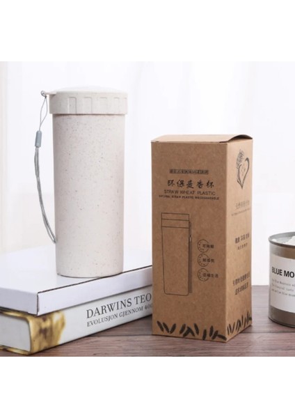 Pembe 400 ml Buğday Samanı Düz Su Kapaklı Şişe Shaker Protein El Içecek Bardağı Simpe Süt Kupa Açık Taşınabilir Okul Kızlar Için (Yurt Dışından)