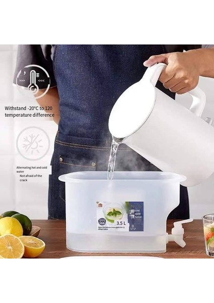 3.5l 3.5l Büyük Kapasiteli Soğuk Su Isıtıcısı Şişe Buzdolabı Musluk Soğutulmuş Su Sebili Gıda Sınıfı Mutfak Plastik Kova ile Birlikte Gelir (Yurt Dışından) fiyatları
