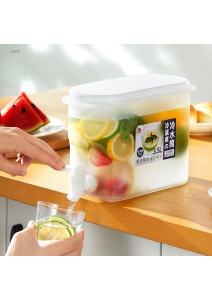 3.5l 3.5l Büyük Kapasiteli Soğuk Su Isıtıcısı Şişe Buzdolabı Musluk Soğutulmuş Su Sebili Gıda Sınıfı Mutfak Plastik Kova ile Birlikte Gelir (Yurt Dışından) indirimleri