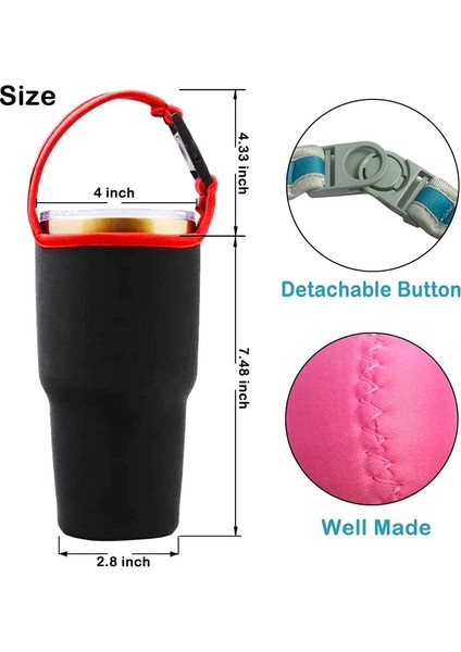 Gri 30 Oz Yüksek Kaliteli Bardak Kol Neopren Bardak Tutucu Yalıtımlı Bardak Kol Su Şişesi Tutucu Bardak Taşıyıcı Bardak Aksesuarları (Yurt Dışından)