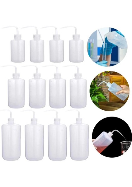 Stil 7 250/500/1000 ml Kapasiteli Dövme Yıkama Şeffaf Beyaz Plastik Sıkılabilir Şişe Laboratuvar Ölçüm Şişesi (Yurt Dışından)
