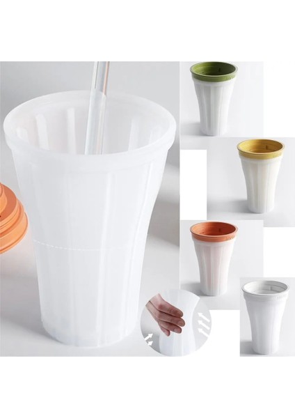 2-Sarı Soğutucu Smoothie Kupası Yaz Çocuk Yetişkin Silikon Slushy Bardak Dondurulmuş Buz Yapıcı Smoothie Yapma Kabı Hızlıca Smoothie Alabilirsiniz (Yurt Dışından)