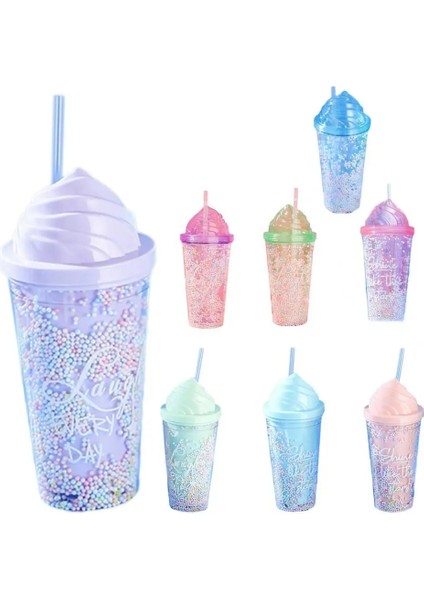 B3 Sarı 550ML Çift Duvar Kahve Pipetli Fincan Yeniden Kullanılabilir Seyahat Açık Kamp Içme Bardağı Meyve Suyu Çay Bira Kupa Tumbler Çocuklar Yetişkinler Için (Yurt Dışından)