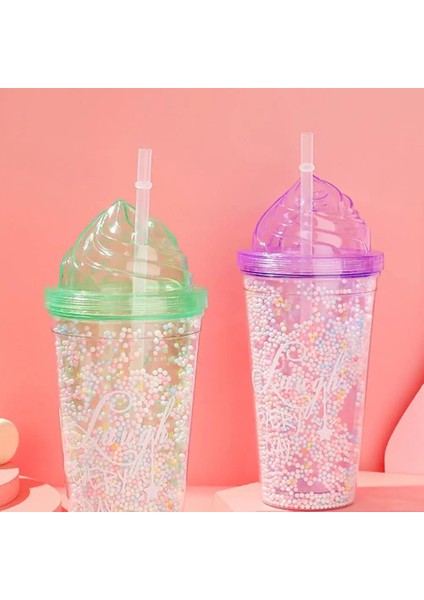 B3 Sarı 550ML Çift Duvar Kahve Pipetli Fincan Yeniden Kullanılabilir Seyahat Açık Kamp Içme Bardağı Meyve Suyu Çay Bira Kupa Tumbler Çocuklar Yetişkinler Için (Yurt Dışından)