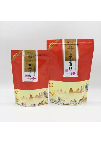 Bir Dh 250G 250G/500G Çin Dianhong Çay Seti Fermuarlı Çantalar Yunnan Fengqing Dianhong Siyah Oolong Çay Geri Dönüşümlü Sızdırmazlık Ambalaj Çantası (Yurt Dışından)
